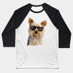 Yorkshire Terrier with sunglasses Baseball T-Shirt